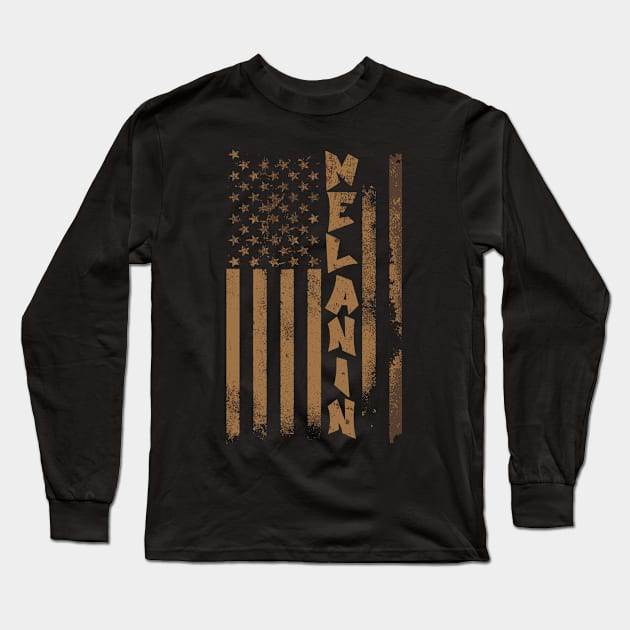 Melanin Flag Long Sleeve T-Shirt by Etopix